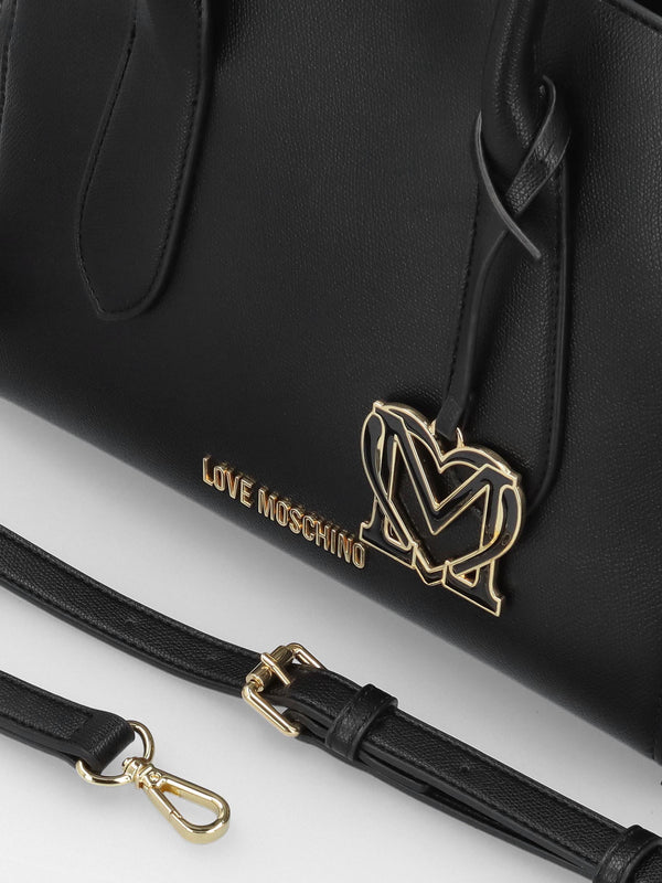 Love Moschino Black Heart Logo Charm Day Bag