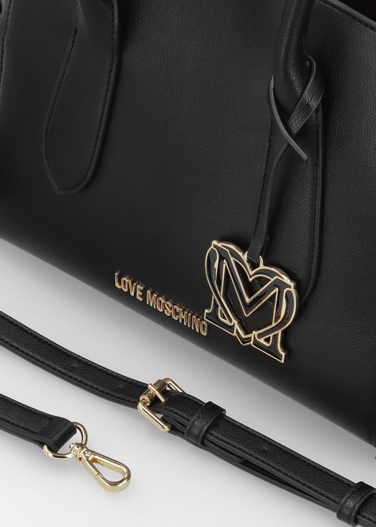 Love Moschino Black Heart Logo Charm Day Bag
