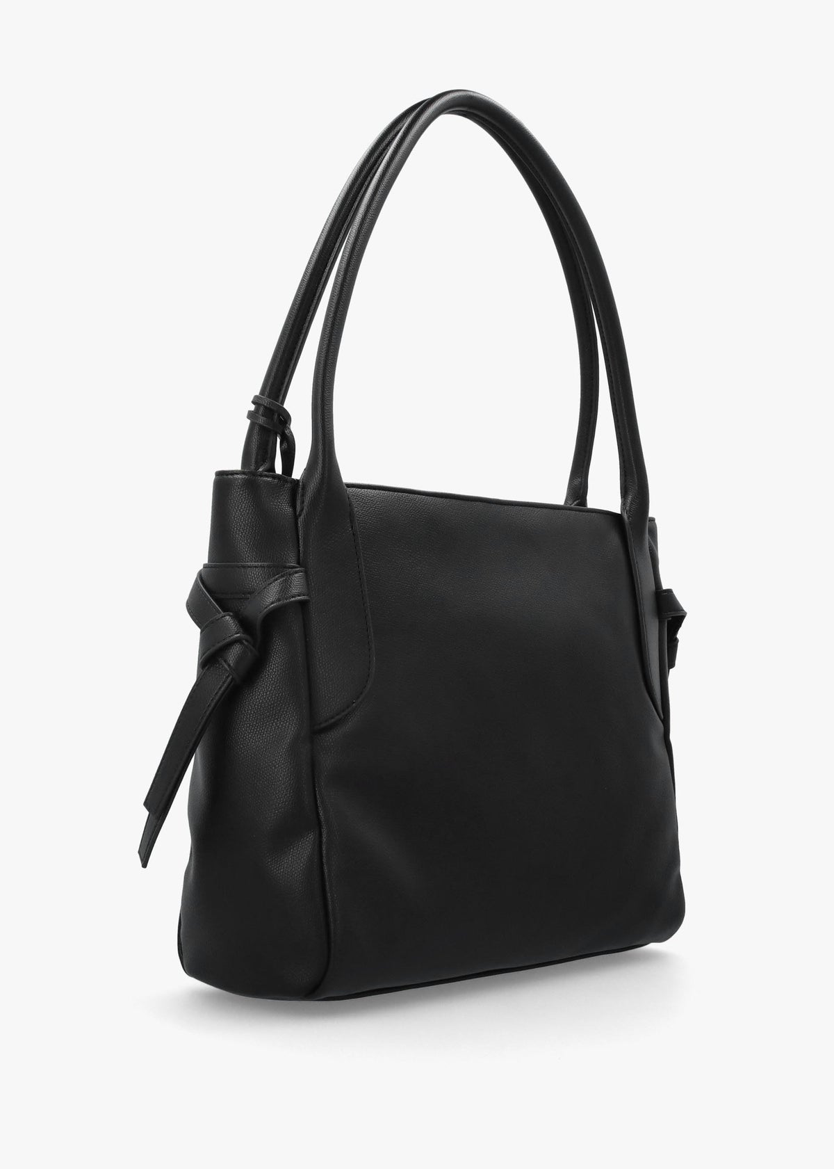 Black Logo Charm Shopper Bag