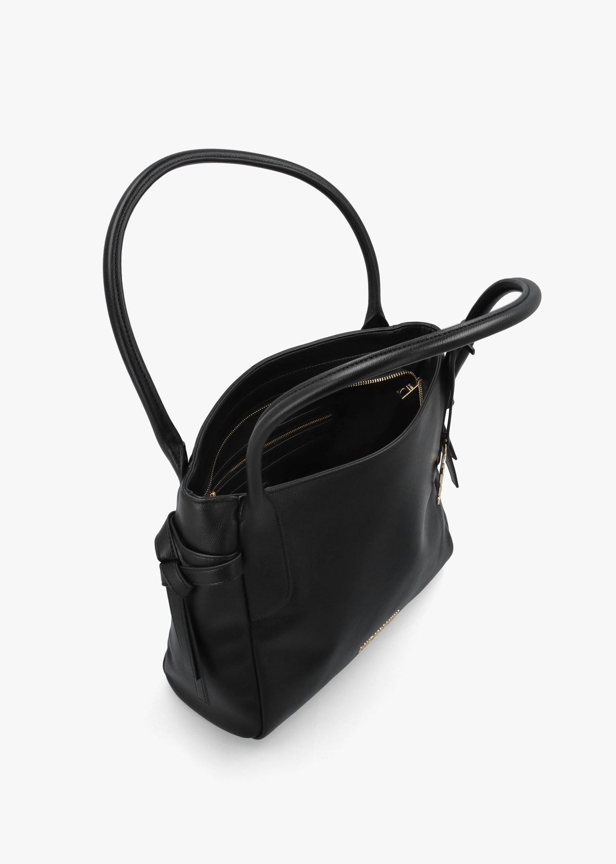 Love Moschino Black Logo Charm Shopper Bag