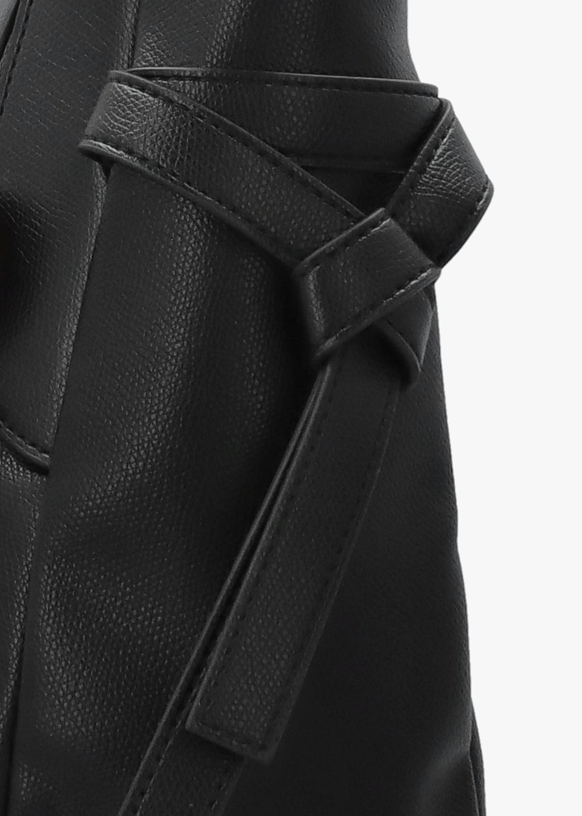 Black Logo Charm Shopper Bag