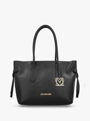 Love Moschino Black Logo Charm Tote Bag