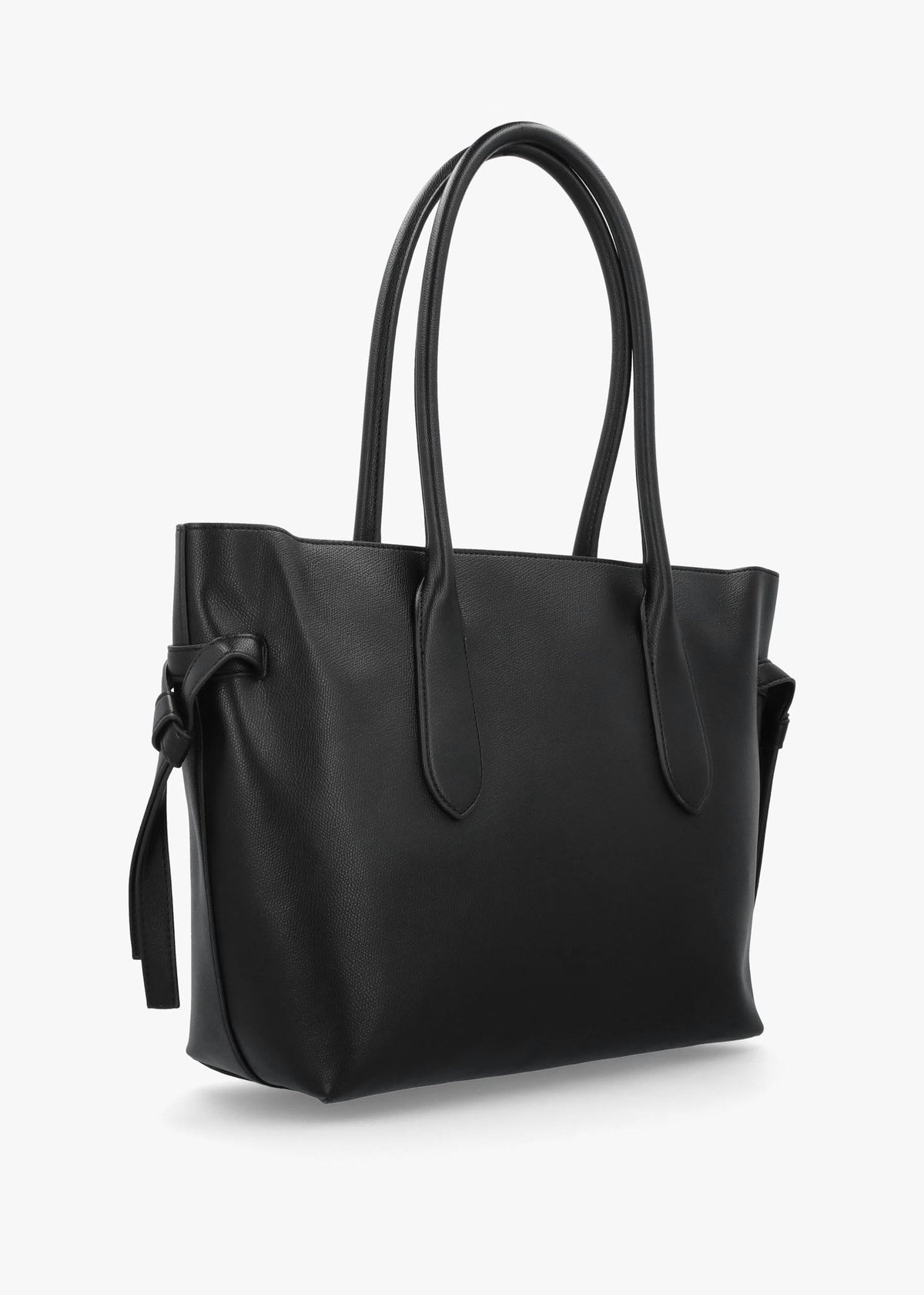 Black Logo Charm Tote Bag