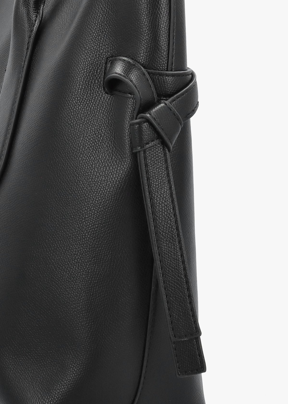 Black Logo Charm Tote Bag