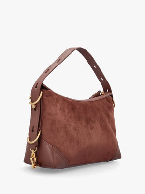 Love Moschino Tan Suedette Top Zip Shoulder Bag