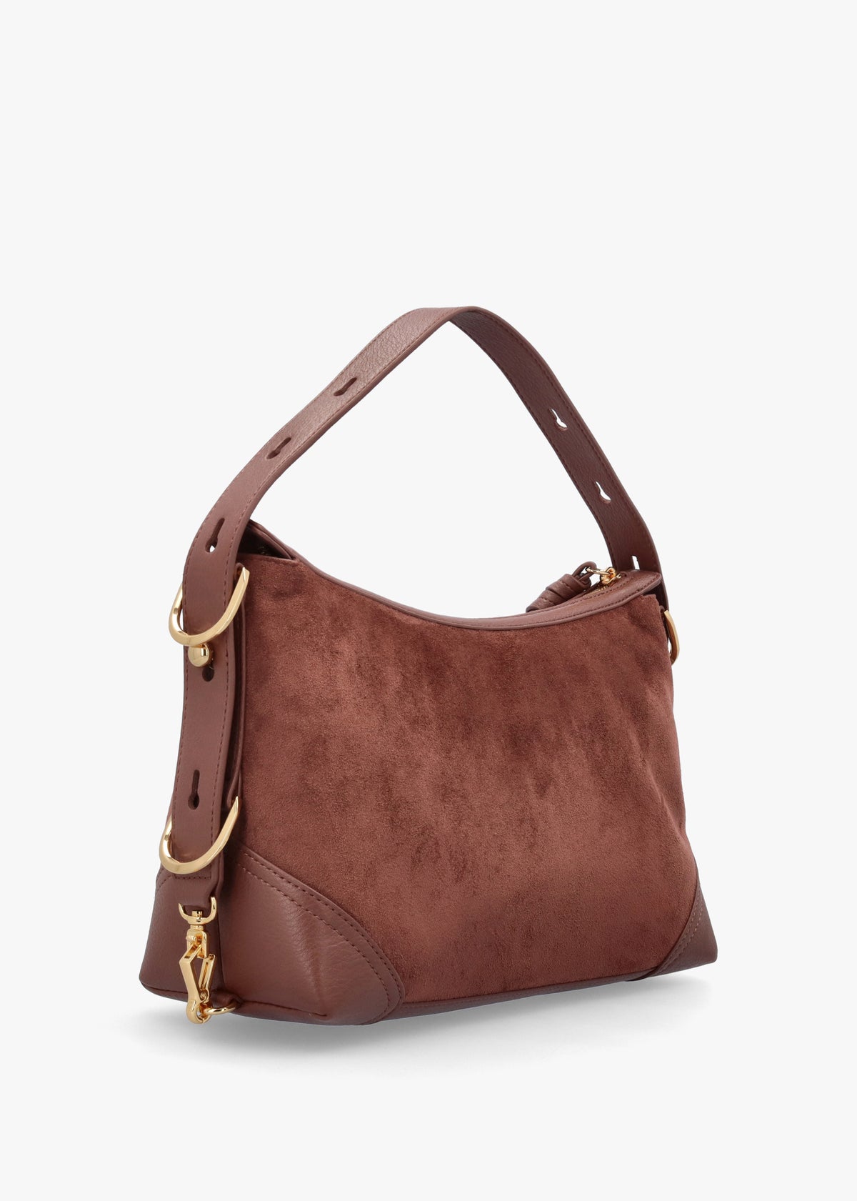 Love Moschino Tan Suedette Top Zip Shoulder Bag