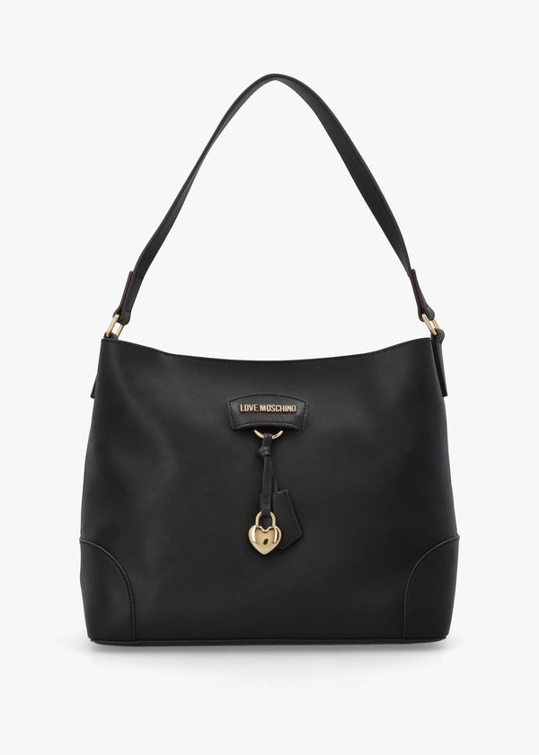 Black Recycled Leather Shopper Bag