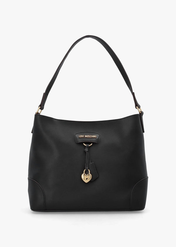 Love Moschino Black Recycled Leather Shopper Bag