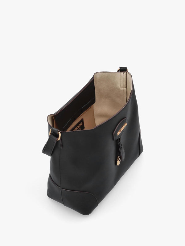 Love Moschino Black Recycled Leather Shopper Bag