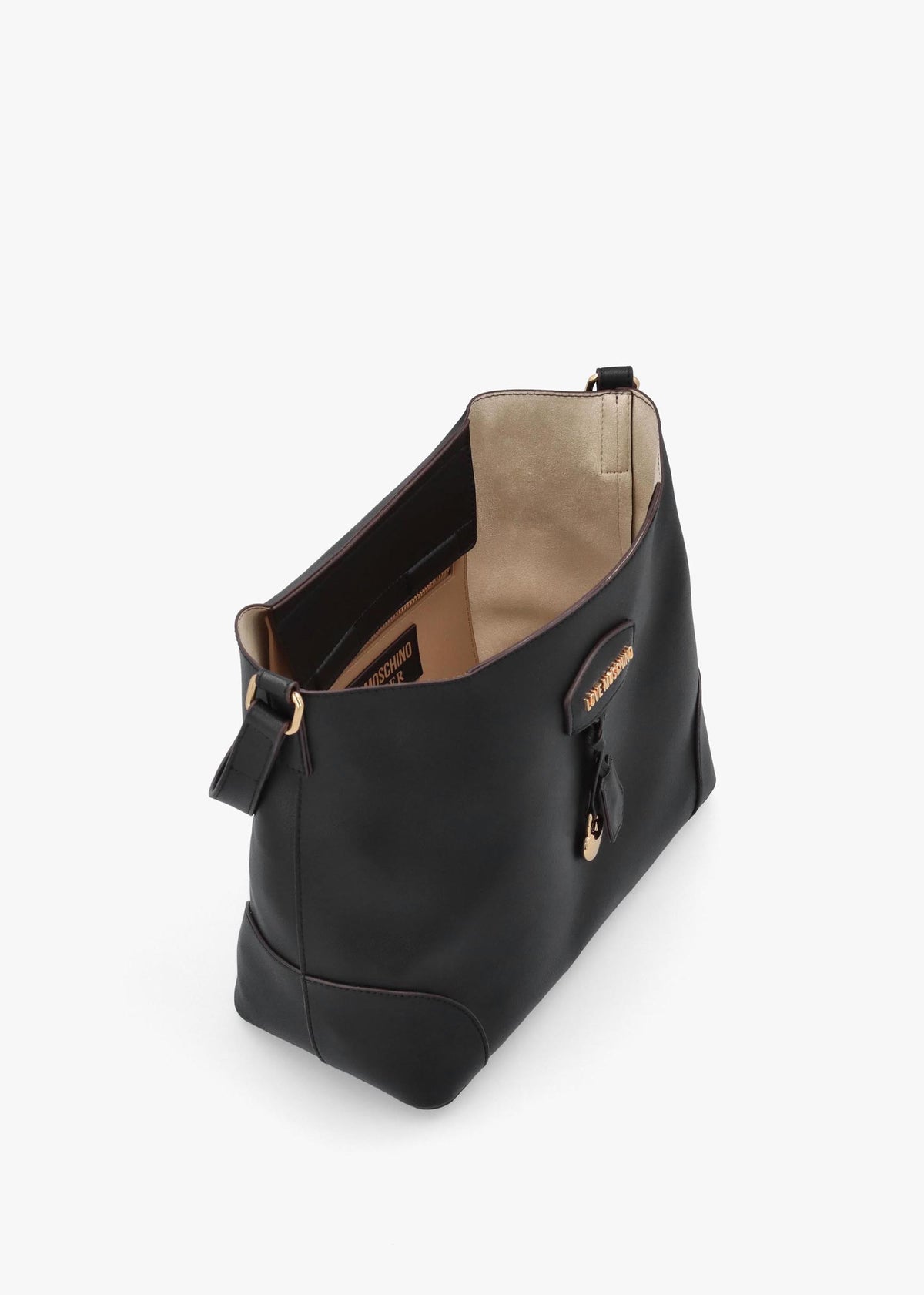 Love Moschino Black Recycled Leather Shopper Bag
