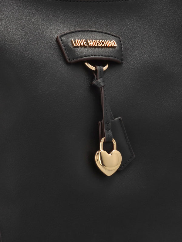 Love Moschino Black Recycled Leather Shopper Bag