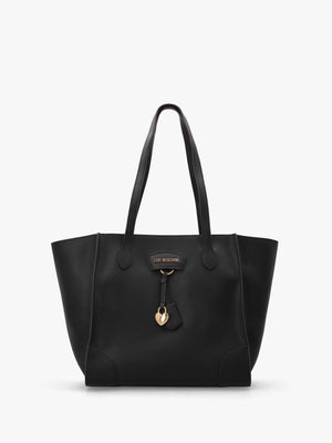 Love Moschino Black Recycled Leather Hobo Bag