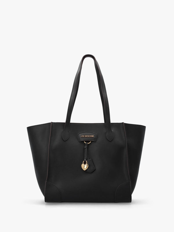 Love Moschino Black Recycled Leather Hobo Bag
