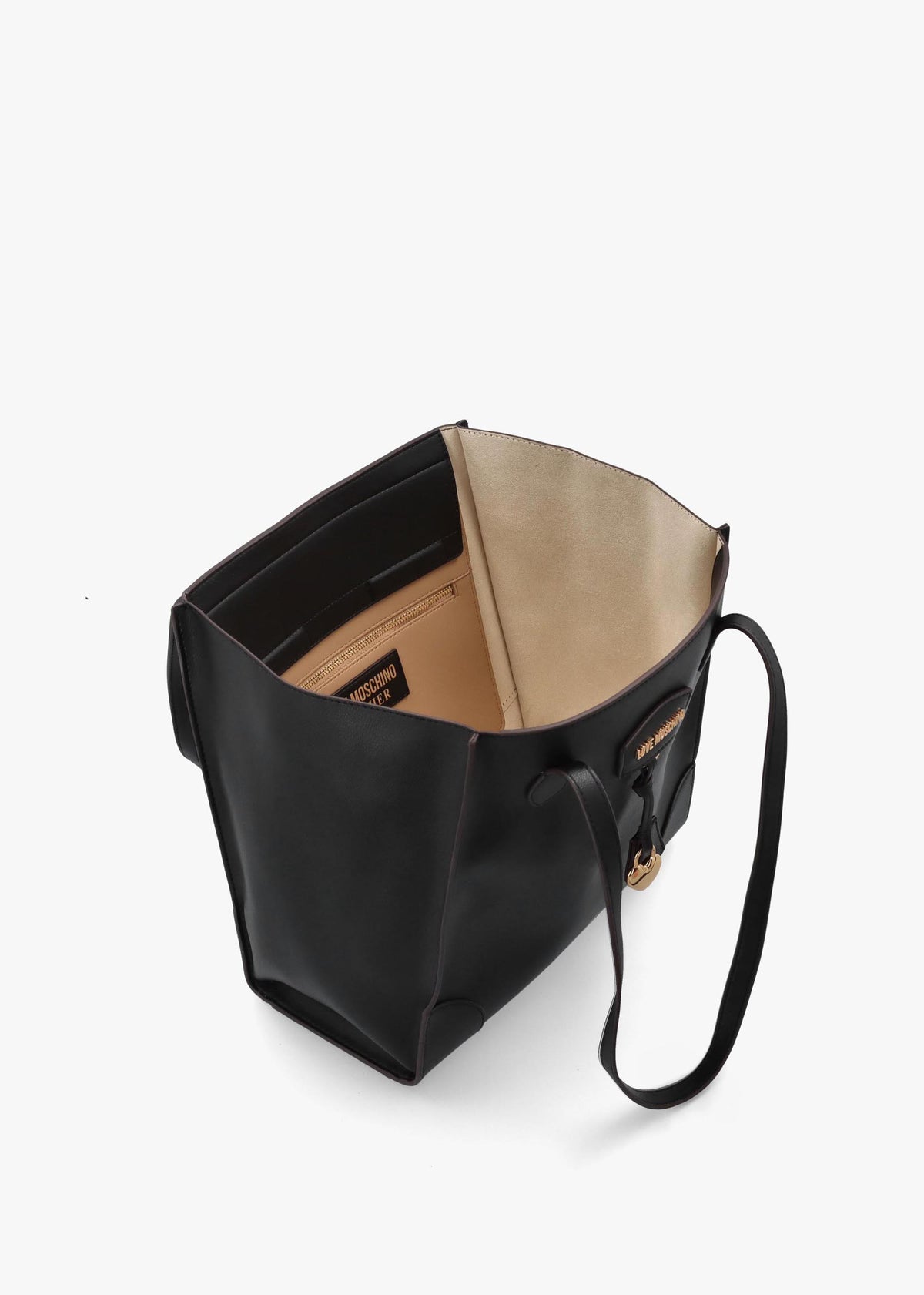 Love Moschino Black Recycled Leather Hobo Bag