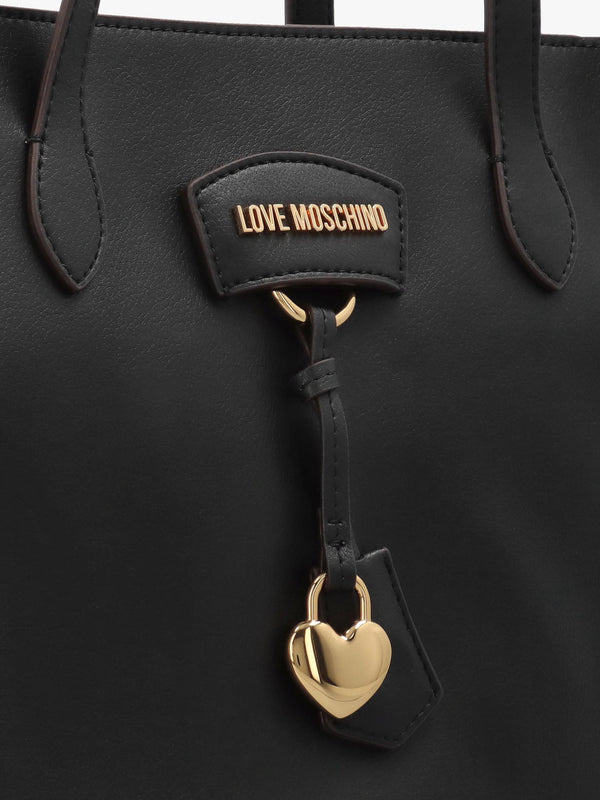 Love Moschino Black Recycled Leather Hobo Bag