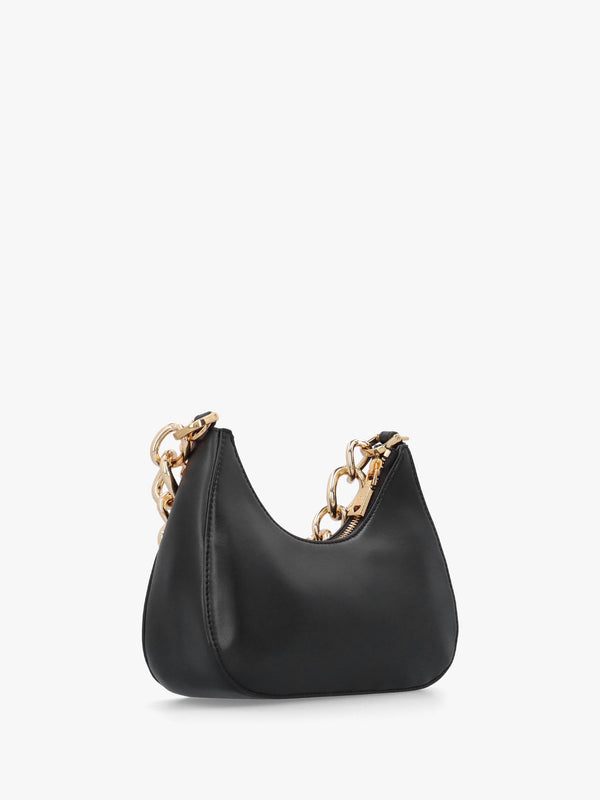 Love Moschino Black Leather Chunky Chain Shoulder Bag