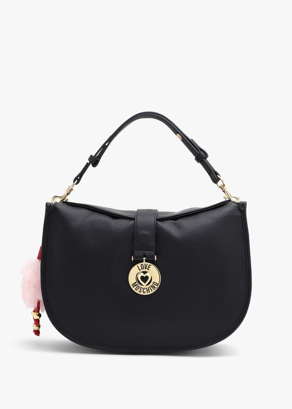 Love Moschino Bouncing Heart Black Shoulder Bag