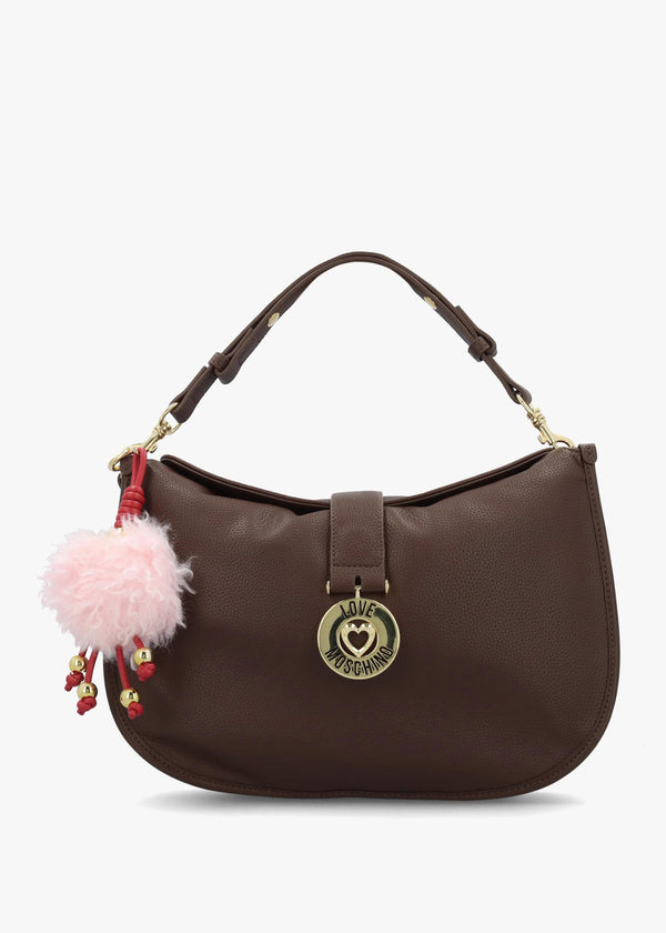 Love Moschino Bouncing Heart Brown Shoulder Bag