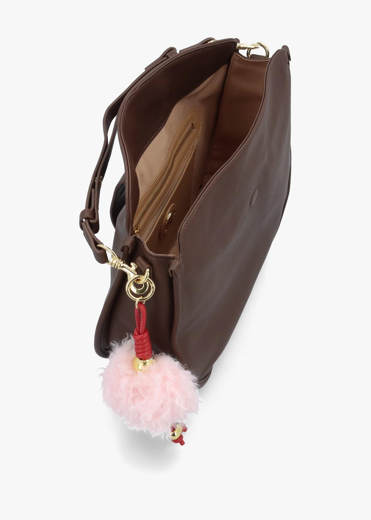 Love Moschino Bouncing Heart Brown Shoulder Bag