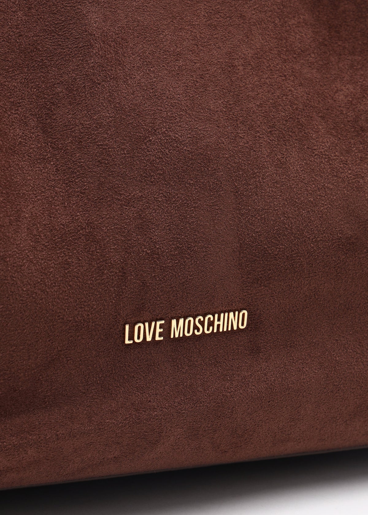 Love Moschino Gold Bead Brown Shopper Tote Bag