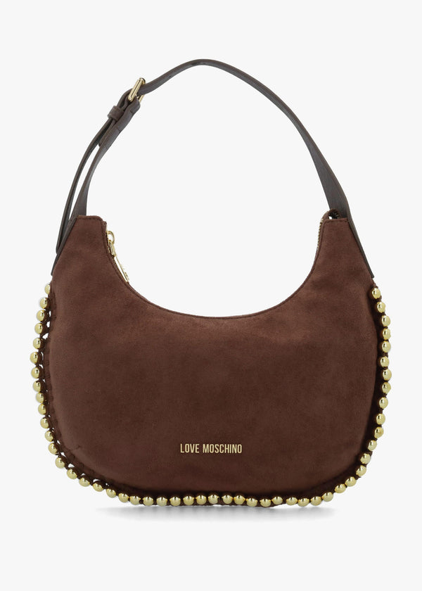 Love Moschino Gold Bead Brown Shoulder Bag