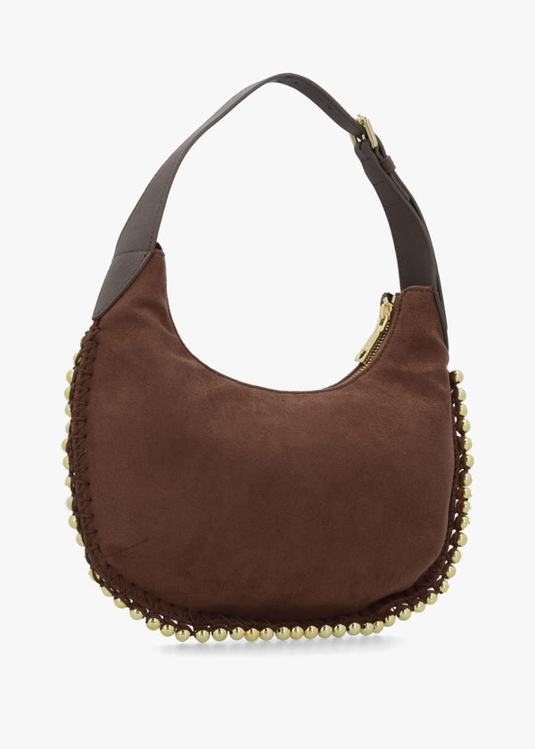 Love Moschino Gold Bead Brown Shoulder Bag