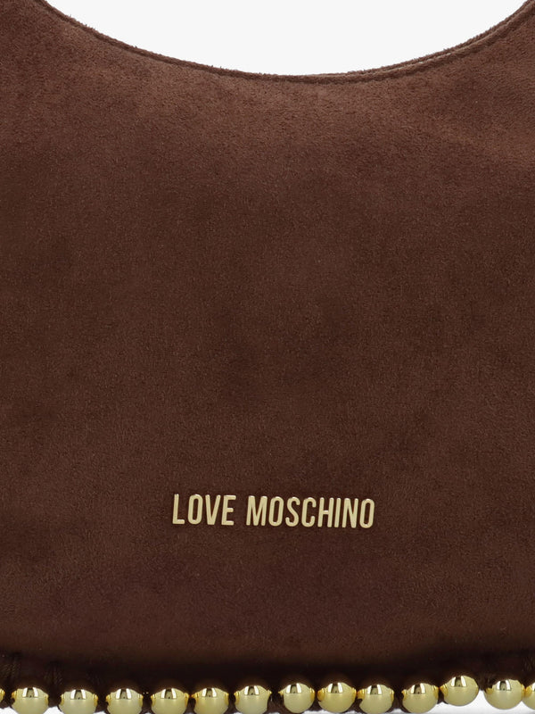 Love Moschino Gold Bead Brown Shoulder Bag