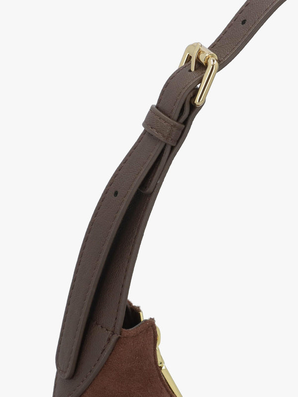 Love Moschino Gold Bead Brown Shoulder Bag