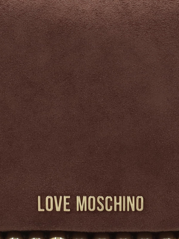 Love Moschino Small Gold Bead Brown Shoulder Bag