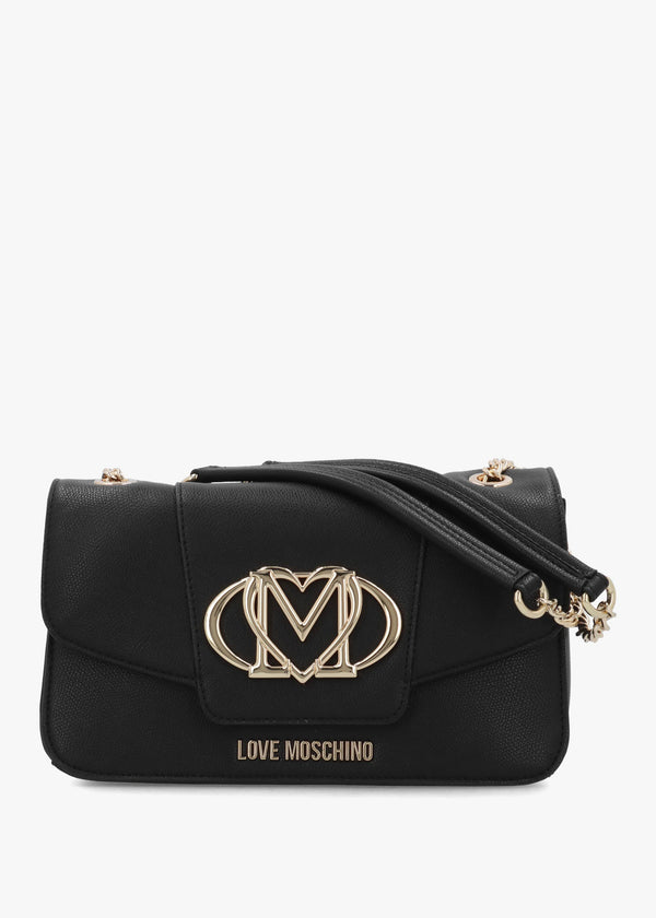 Love Moschino Oval Frieze Black Shoulder Bag