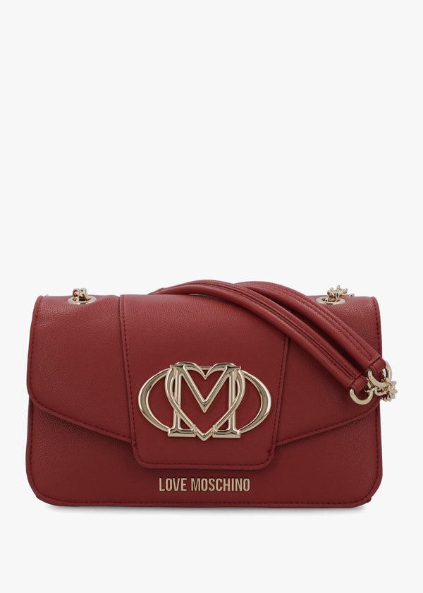Love Moschino Oval Frieze Red Shoulder Bag
