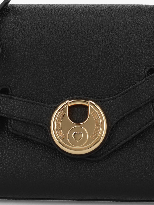 Love Moschino Padlock Black Top Handle Cross-Body Bag