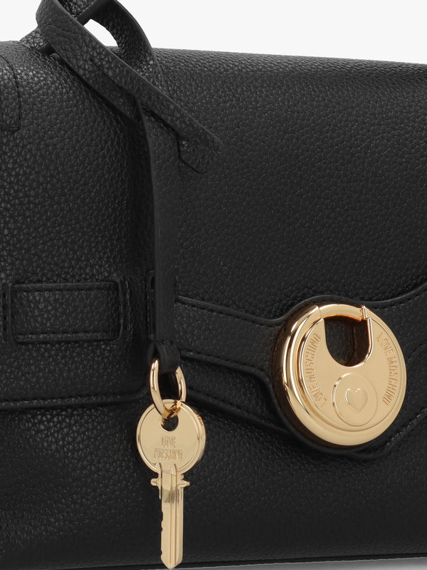 Love Moschino Padlock Black Top Handle Cross-Body Bag