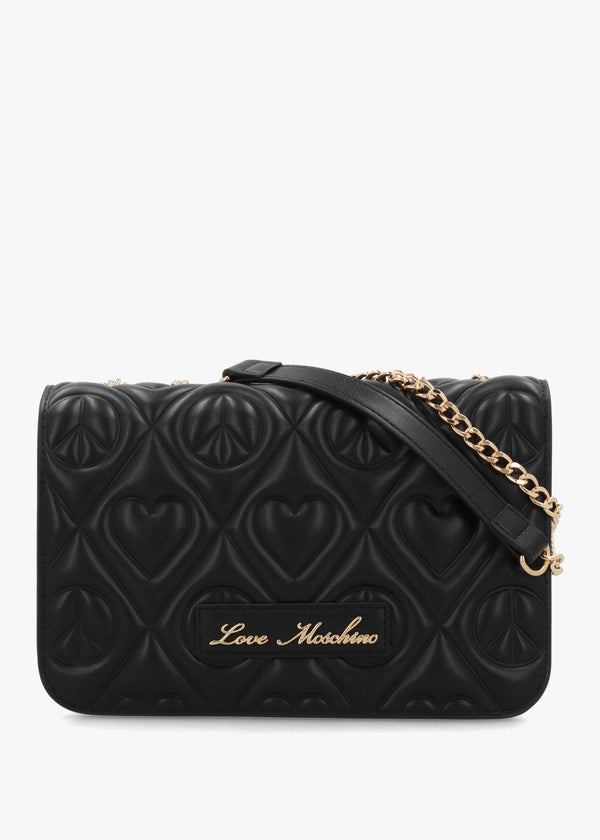 Love Moschino Peace & Love Black Cross-Body Bag