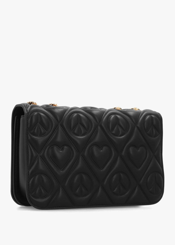 Love Moschino Peace & Love Black Cross-Body Bag