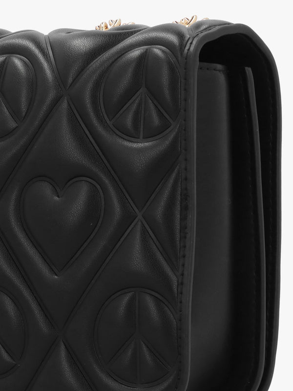 Love Moschino Peace & Love Black Cross-Body Bag