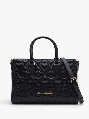 Love Moschino Peach & Love Black Tote Bag