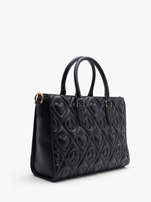 Love Moschino Peach & Love Black Tote Bag