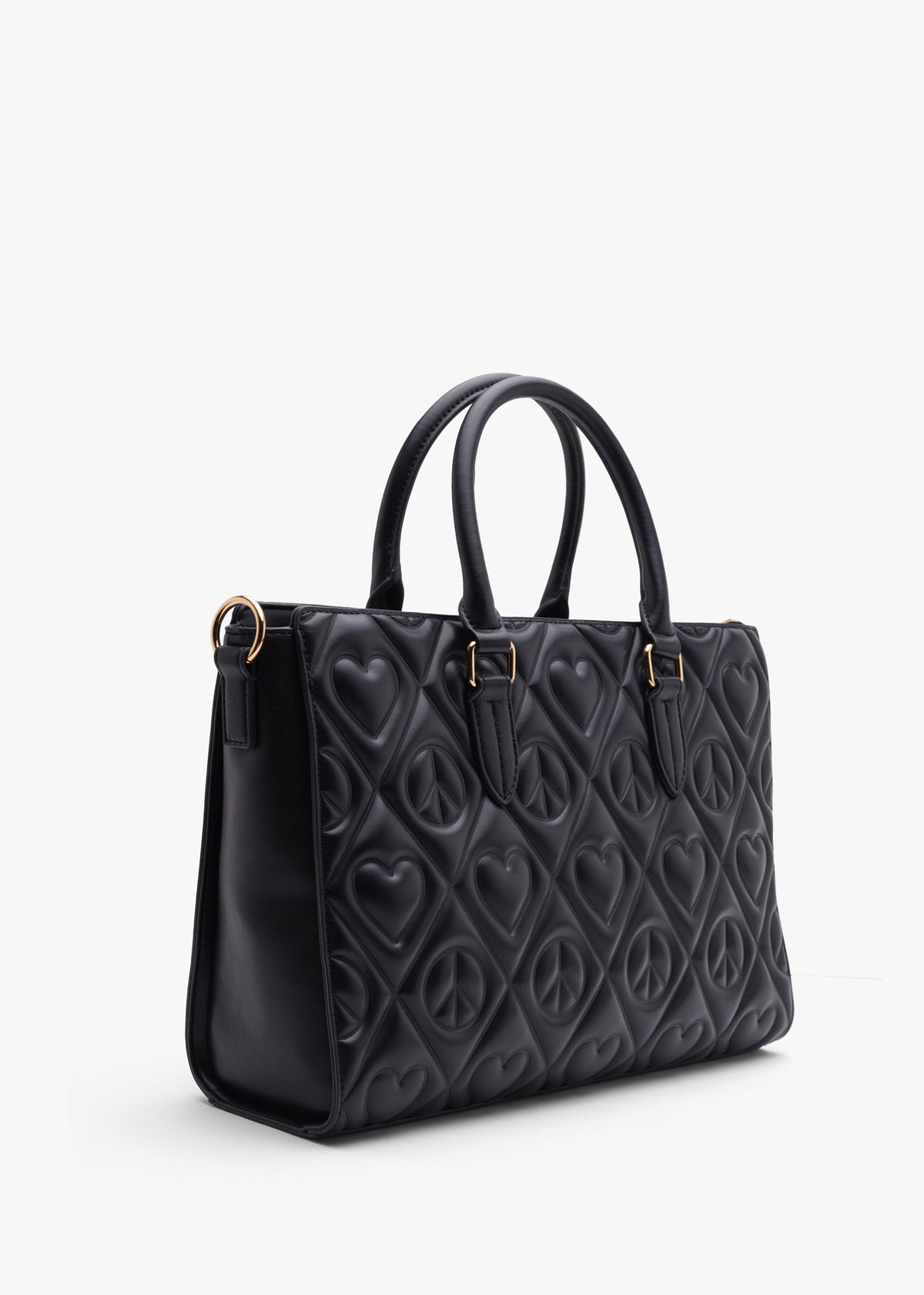 Love Moschino Peach & Love Black Tote Bag
