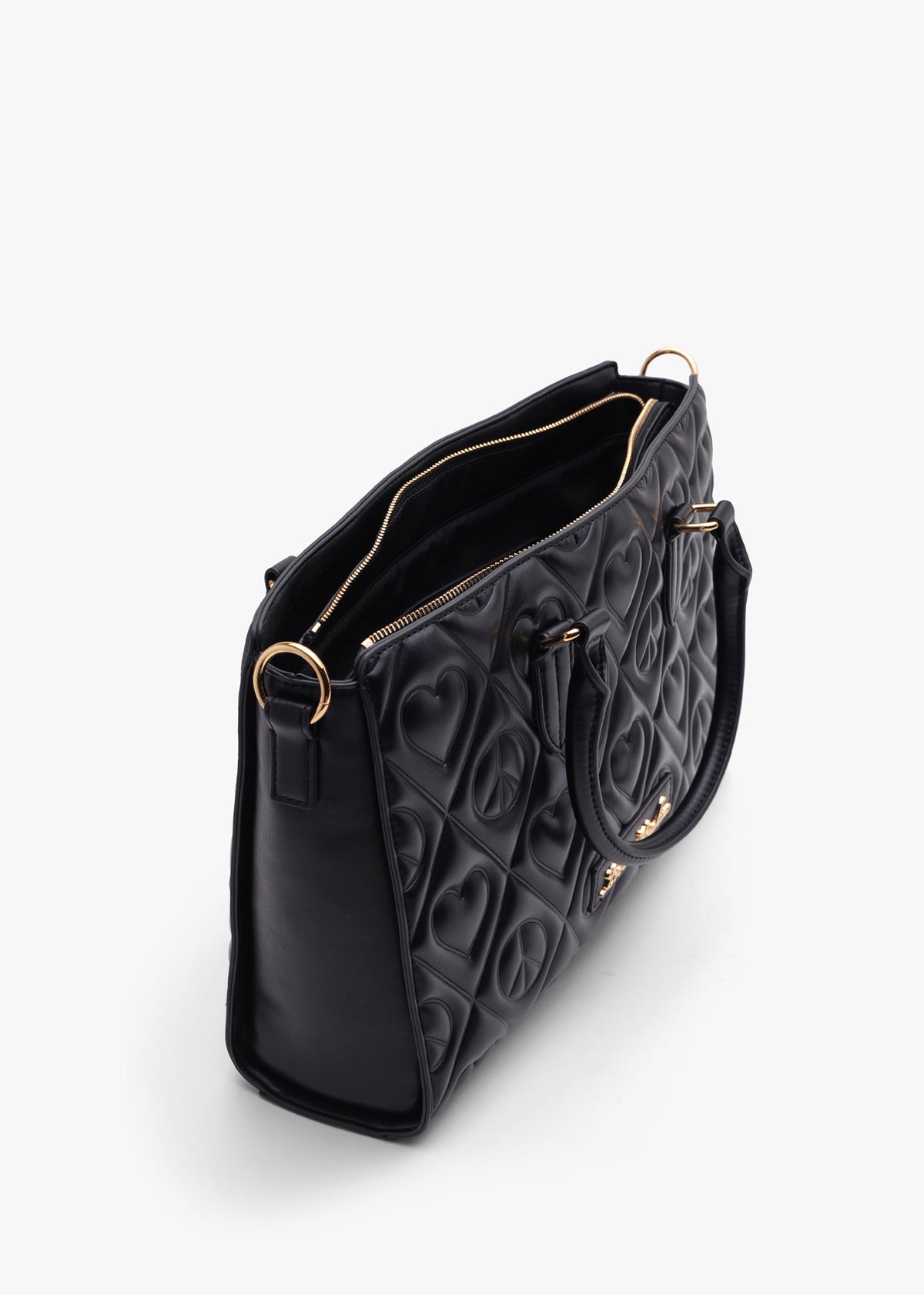 Love Moschino Peach & Love Black Tote Bag