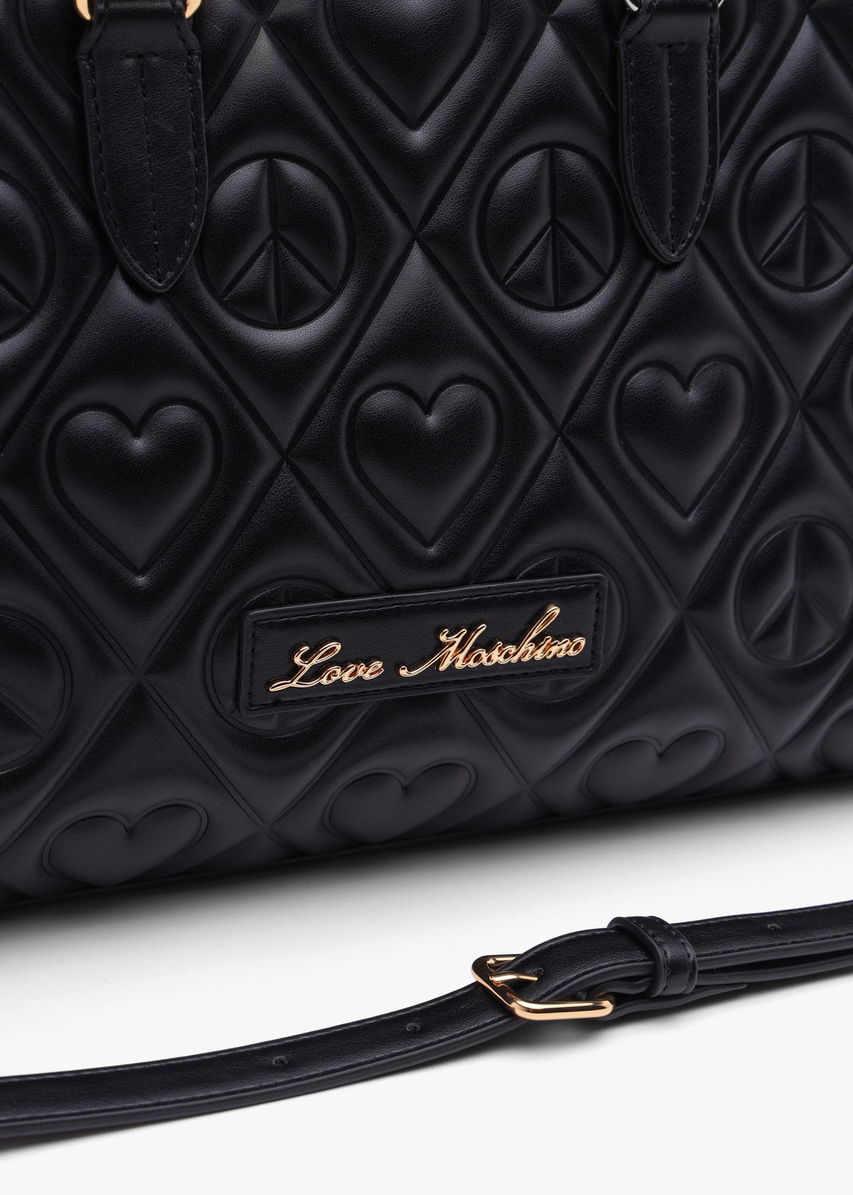 Love Moschino Peach & Love Black Tote Bag