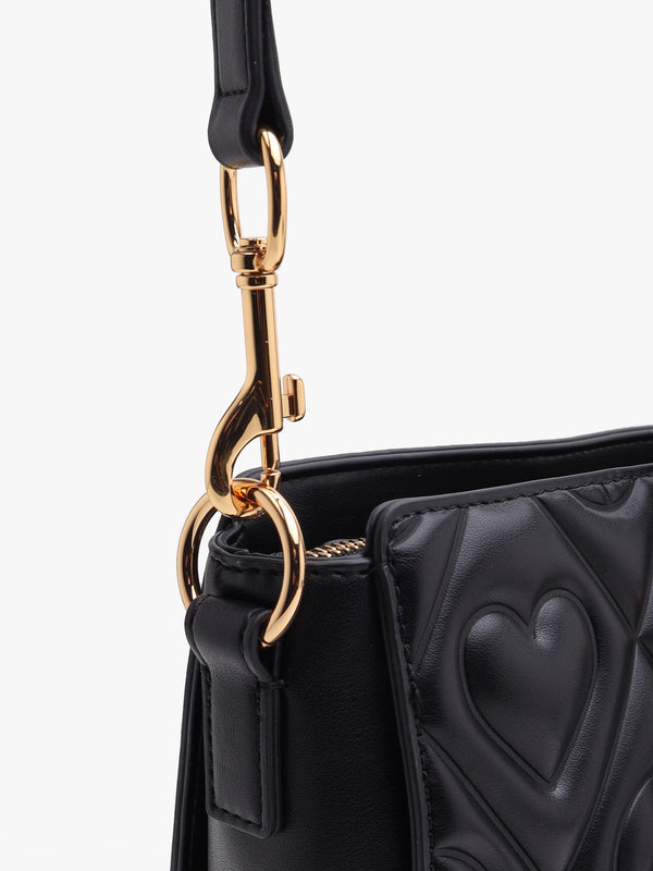 Love Moschino Peach & Love Black Tote Bag