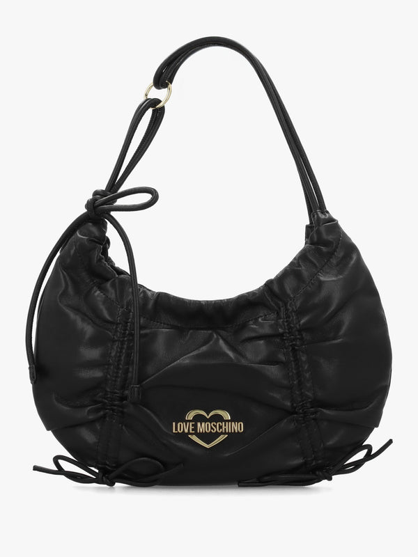 Love Moschino Softy Bow Crescent Black Shoulder Bag