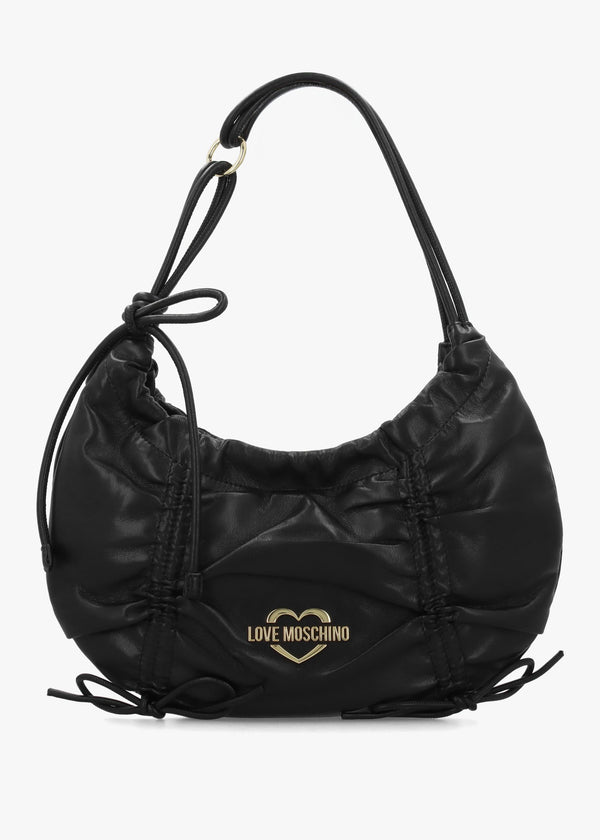 Love Moschino Softy Bow Crescent Black Shoulder Bag