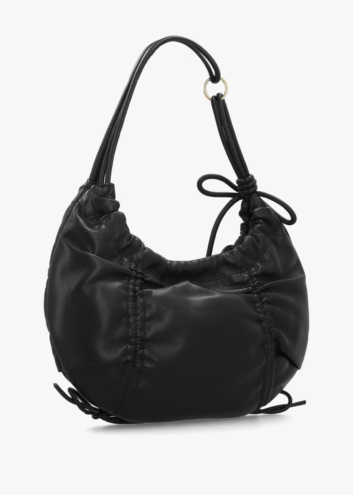 Love Moschino Softy Bow Crescent Black Shoulder Bag