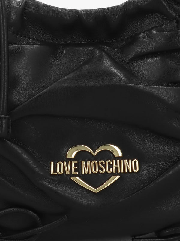 Love Moschino Softy Bow Crescent Black Shoulder Bag