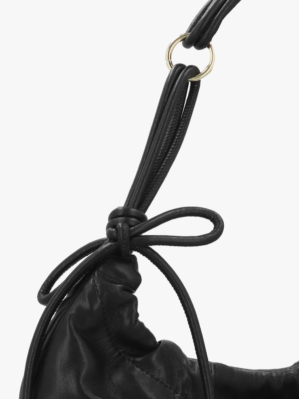 Love Moschino Softy Bow Crescent Black Shoulder Bag