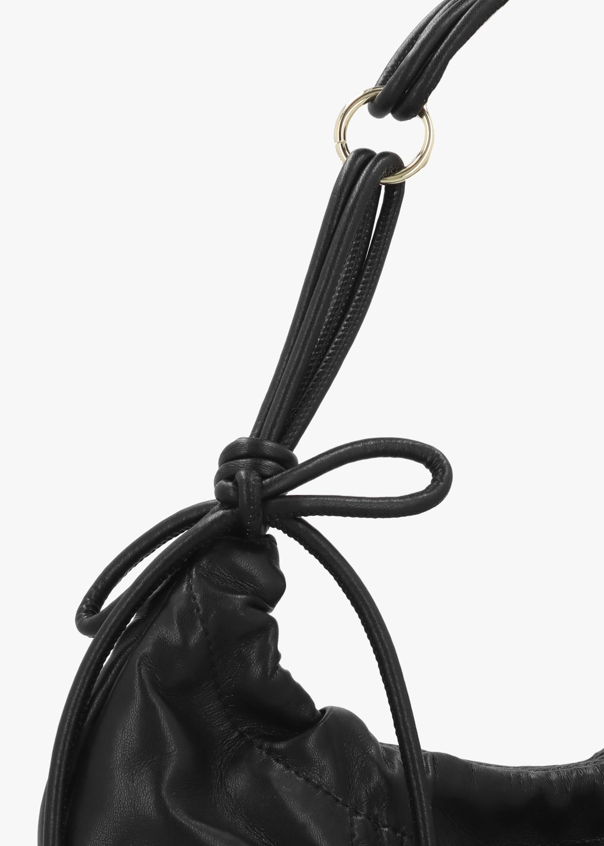Love Moschino Softy Bow Crescent Black Shoulder Bag