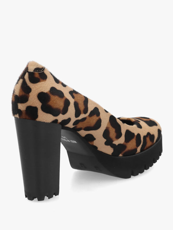LUCA GROSSI Leopard Pony Hair Platform Court Shoes