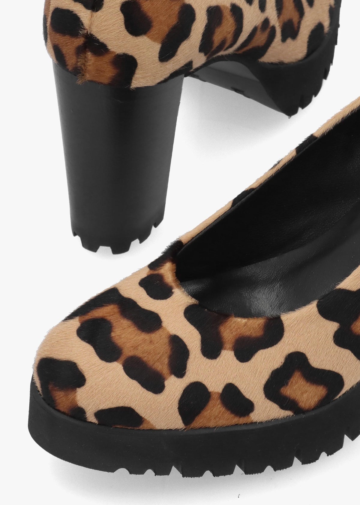 LUCA GROSSI Leopard Pony Hair Platform Court Shoes